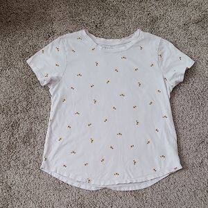 Old Navy White Sunflower Tee